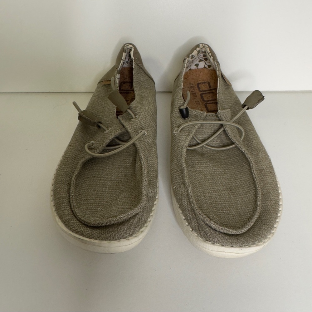 Hey Dude Kids Canvas Loafers - Chambray Sage- Read Description